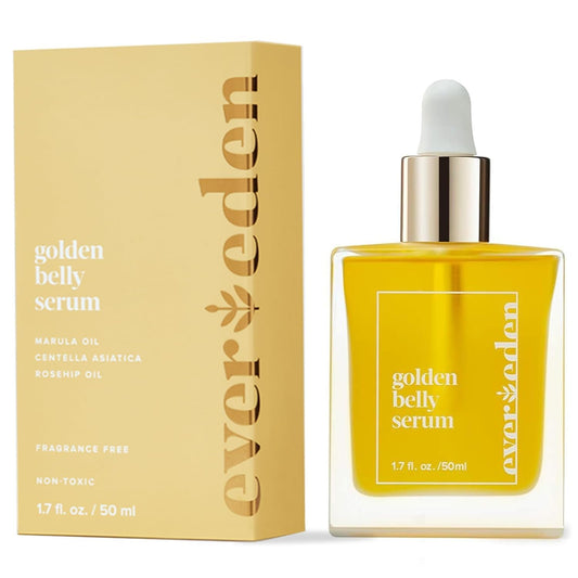 Evereden Golden Belly Serum 1.7 fl oz – Clean, Vegan, Non-Toxic Belly Oil for Pregnancy & Postpartum, Stretch Mark & Maternity Skincare