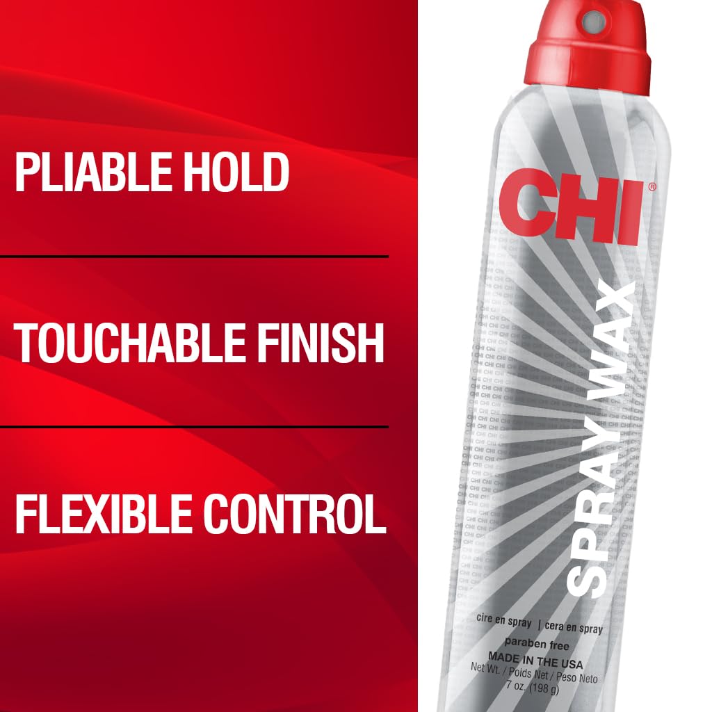 CHI Spray Wax, Hair Spray For Creating Textured Looks That Last, Leaves A Touchable Finish, Sulfate, Paraben & Cruelty-Free, 7 Oz