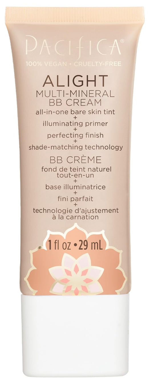 Pacifica Alight Multi-Mineral BB Cream Medium – Hydrating Tinted Moisturizer & Primer for Sheer Natural Glow, Vegan & Cruelty-Free, 1 fl oz