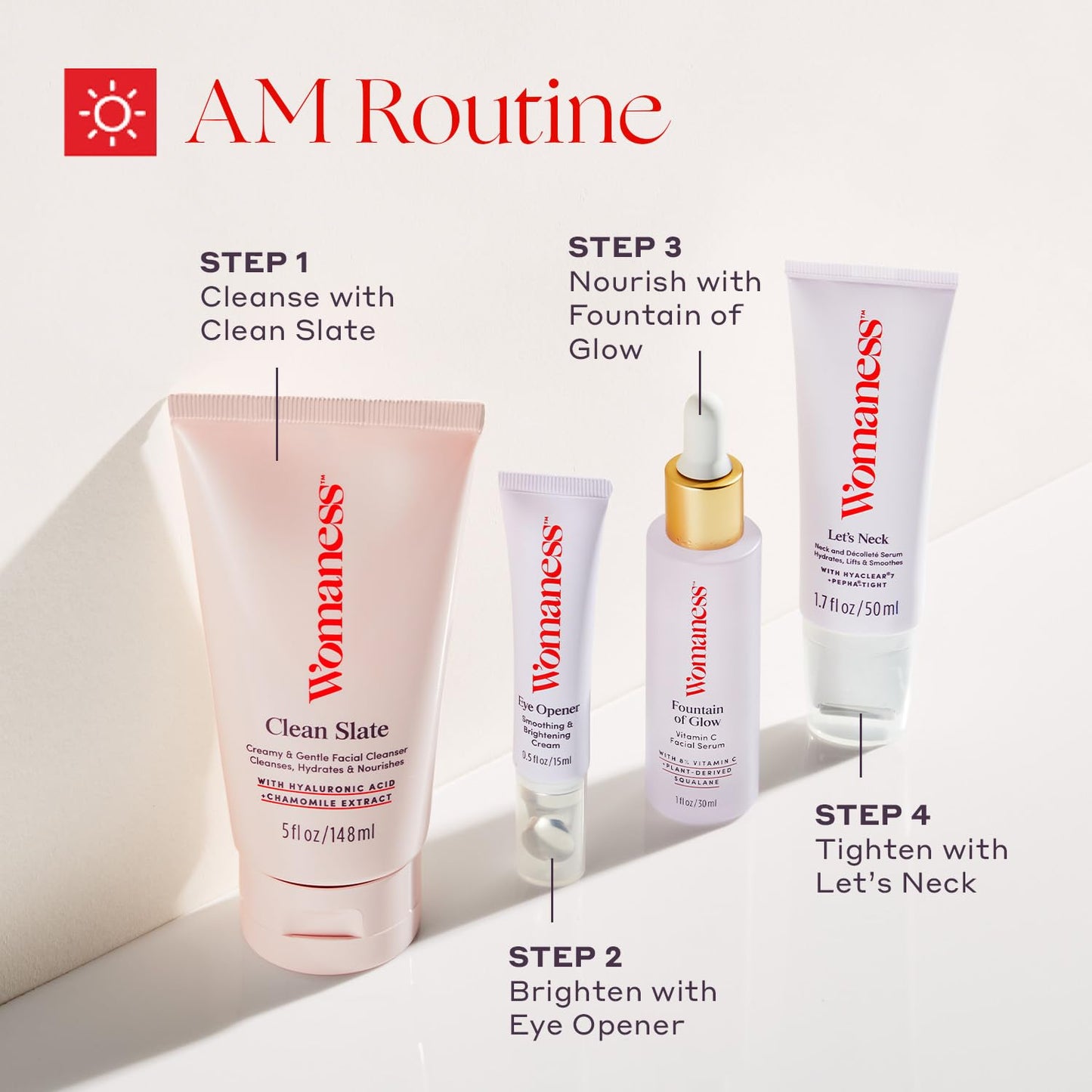 Womaness Let's Neck Firming Serum with Cooling Roller – Hydrates, Lifts & Smooths Wrinkles, Tightens Sagging Skin, 50ml