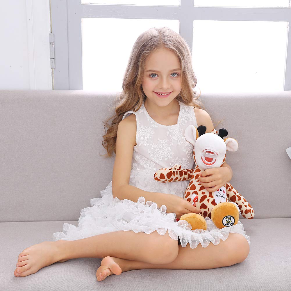 YOUYA Tooth Fairy Plush Giraffe – Dental Puppet with Teeth, Educational Oral Health Doll for Kids, Boys & Girls