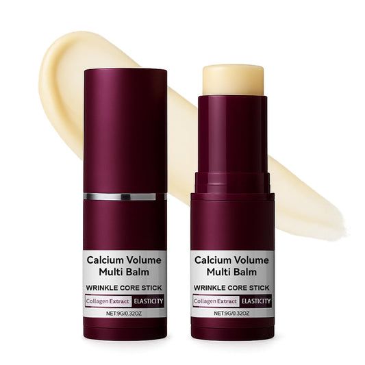 Euralissea Calcium Volume Multi Balm 2-Pack – Anti-Aging Stick with Collagen for Wrinkles, Hydration & Firming, Eyes, Neck & Smile Lines