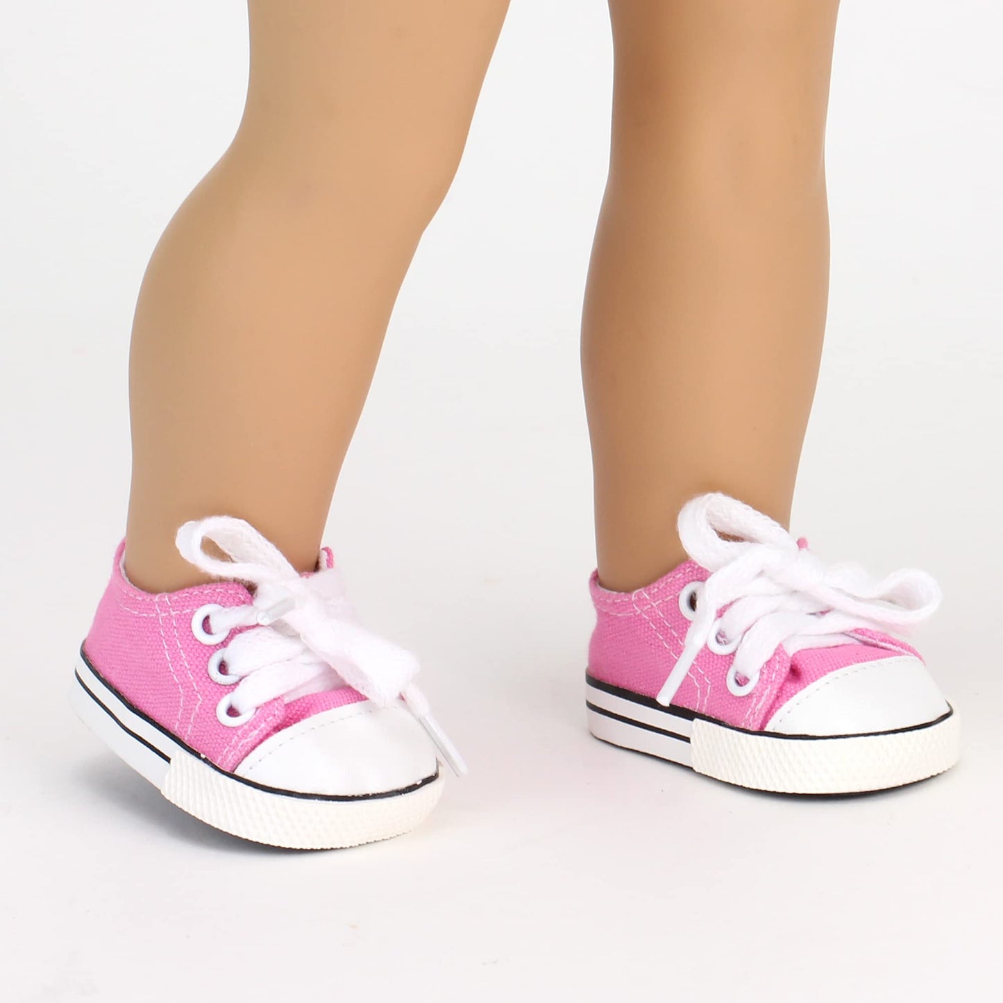 Sophia's Pink Canvas Sneaker with Laces and Imitation Leather Toe Cap Shoes Accessory for 18" Dolls, Light Pink