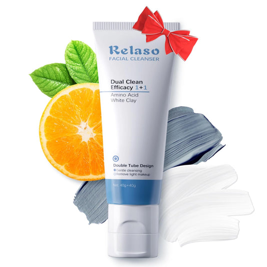 Relaso Clay Mask – Double Effect Mud Mask for Face & Body, Deep Cleansing, Acne & Blackhead Treatment, Oily Skin, Vegan Skincare