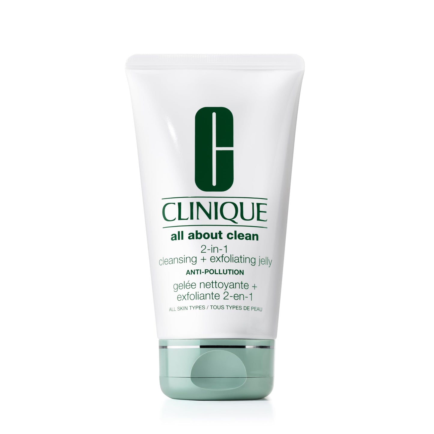 Clinique All About Clean 2-in-1 Cleansing + Exfoliating Jelly, Face Wash & Exfoliator With Salicylic Acid For All Skin Types, 5 Fl Oz