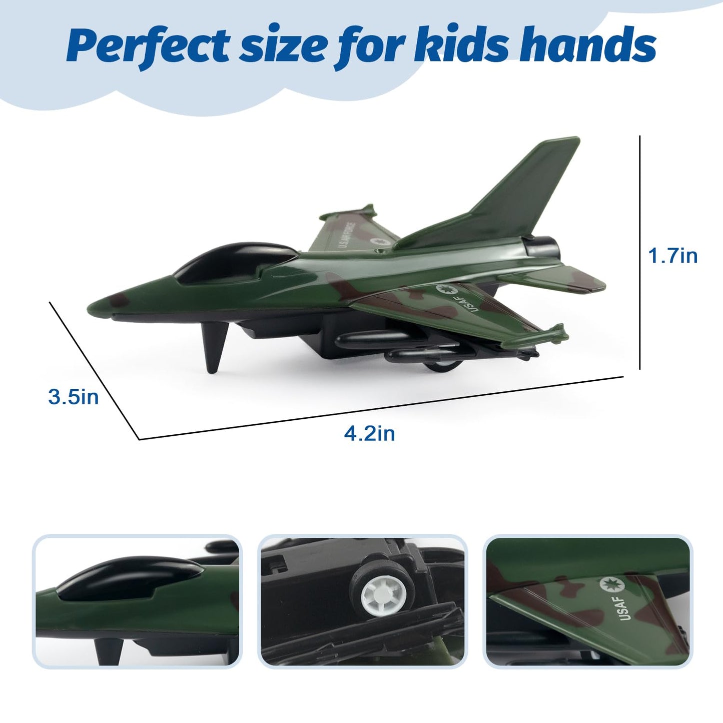 BOOJALOO 12-Pack Pull Back Airplane Toys | Fighter Jets Playset, Plane Party Favors & Kids Gifts for Boys 3+