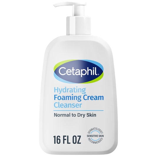 Cetaphil Cream to Foam Face Wash, 16 oz – Hydrating Foaming Cleanser for Normal to Dry Sensitive Skin, Aloe, Hypoallergenic & Fragrance-Free