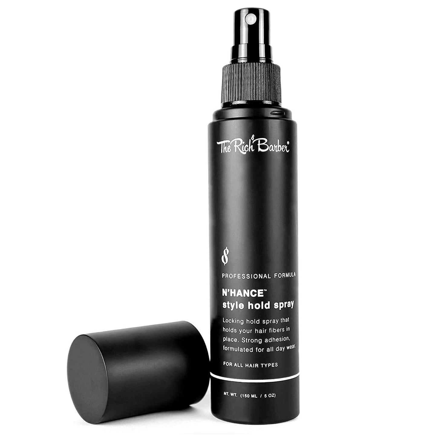 The Rich Barber N’Hance Hold Spray for Hair Fibers – Long-Lasting Lock & Set Spray for Natural Hair Thickening & Concealing, 5 oz