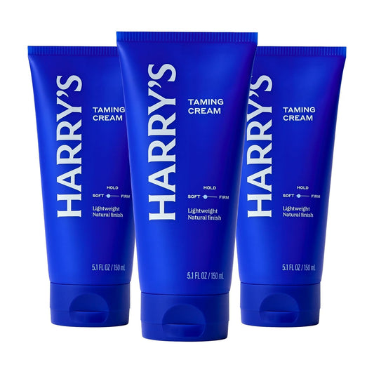 Harry's Hair Taming Cream, Lightweight Hair Styling Cream with Natural Finish, 5.1 Fl Oz, 3 Pack
