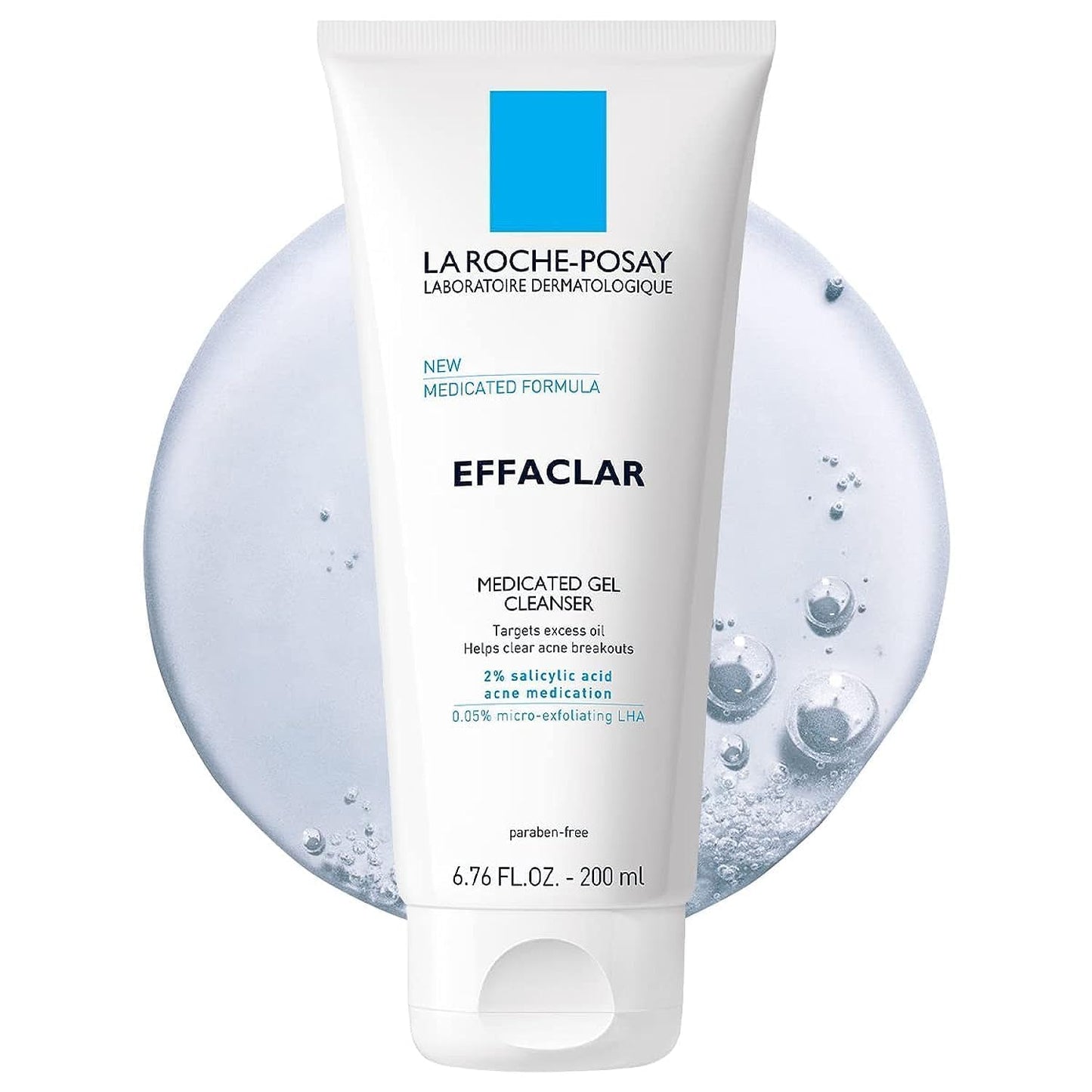 La Roche-Posay Effaclar Medicated Gel Cleanser with 2% Salicylic Acid & LHA - Foaming Acne Face Wash to Clear & Prevent Breakouts, Oil-Free