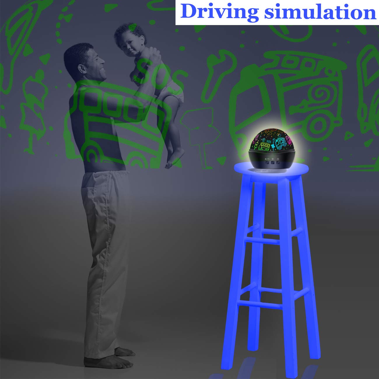 2-in-1 Dinosaur Car & Projection Toy for Boys 2-10 Years – Toddler & Kids Dinosaur Toy, Christmas Stocking Stuffer Gift