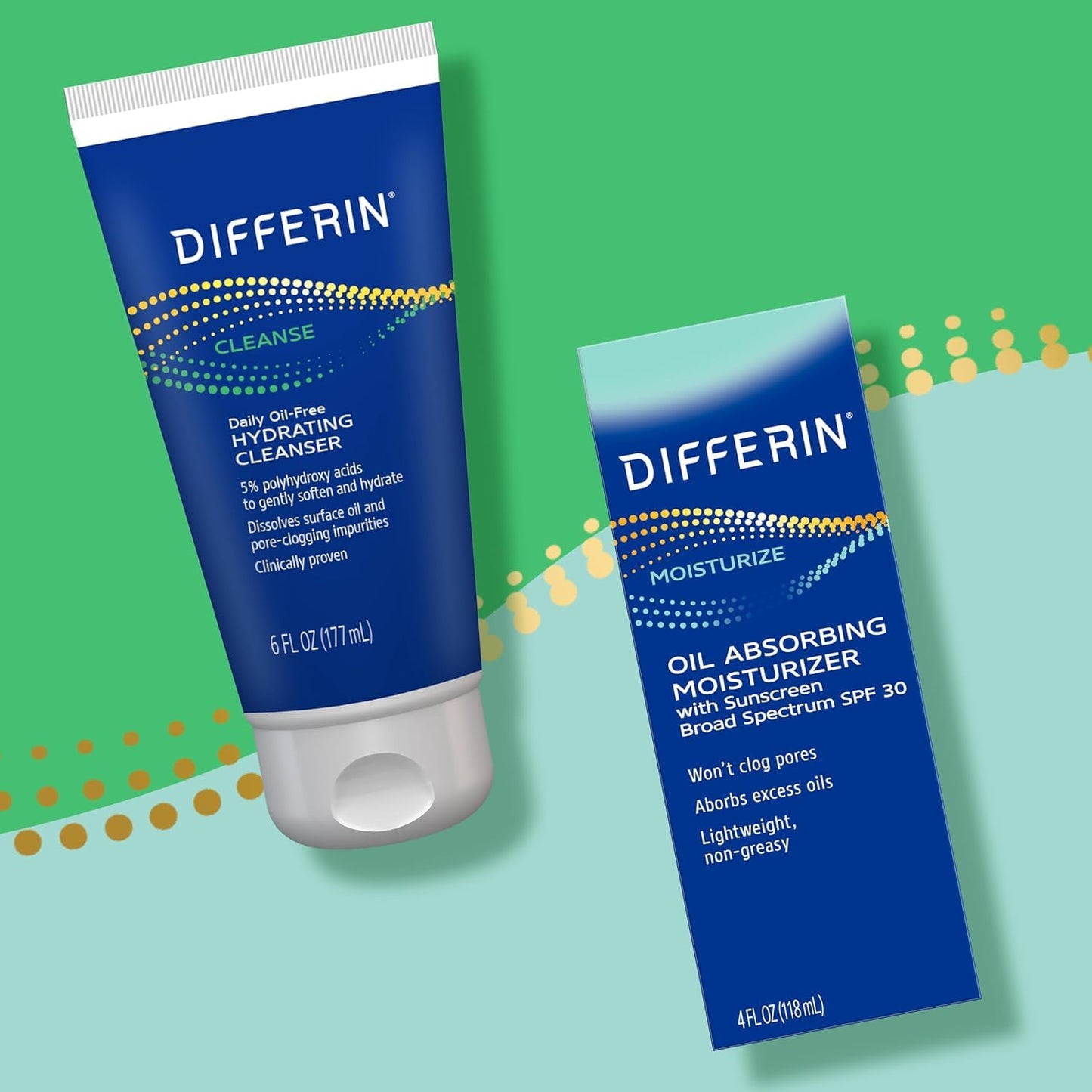 Differin Facial Cleanser, Daily Oil Free Hydrating Face Wash by the makers of Differin Gel, Gentle Skin Care for Acne Prone Skin, PHAs, 6 Oz.