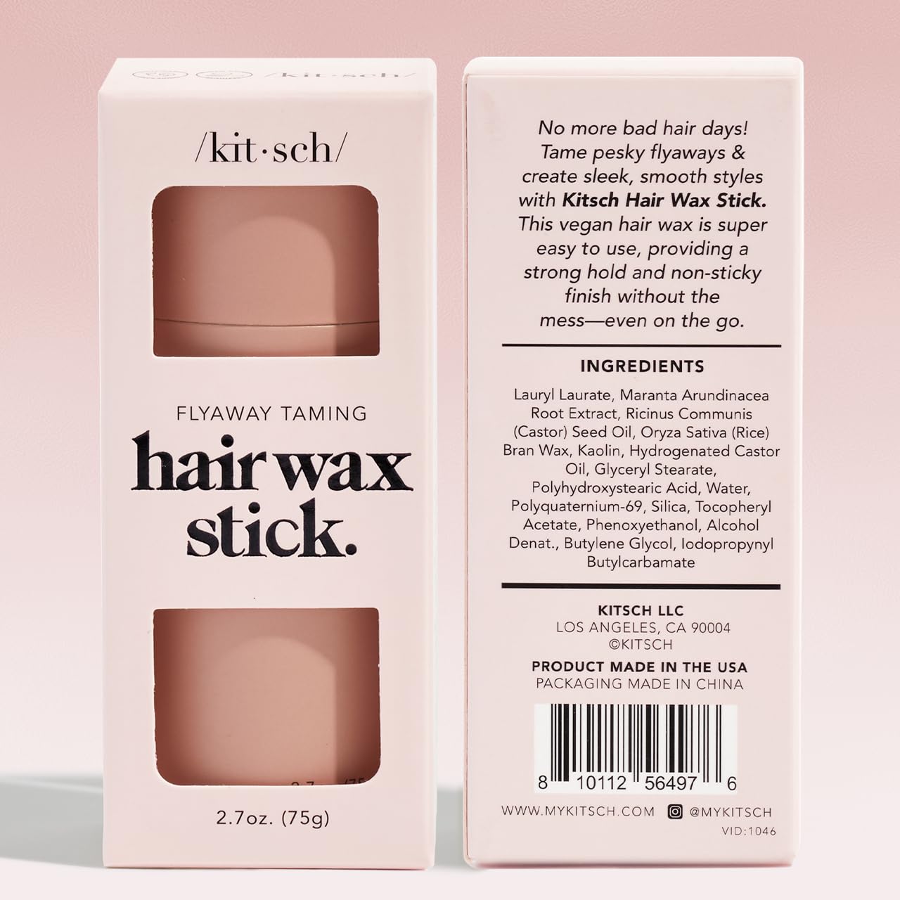 Kitsch Hair Wax Stick for Women & Men – Anti-Frizz Flyaway Tamer, No Residue, All-Day Hold, Slick Back & Hair Smoothing Stick