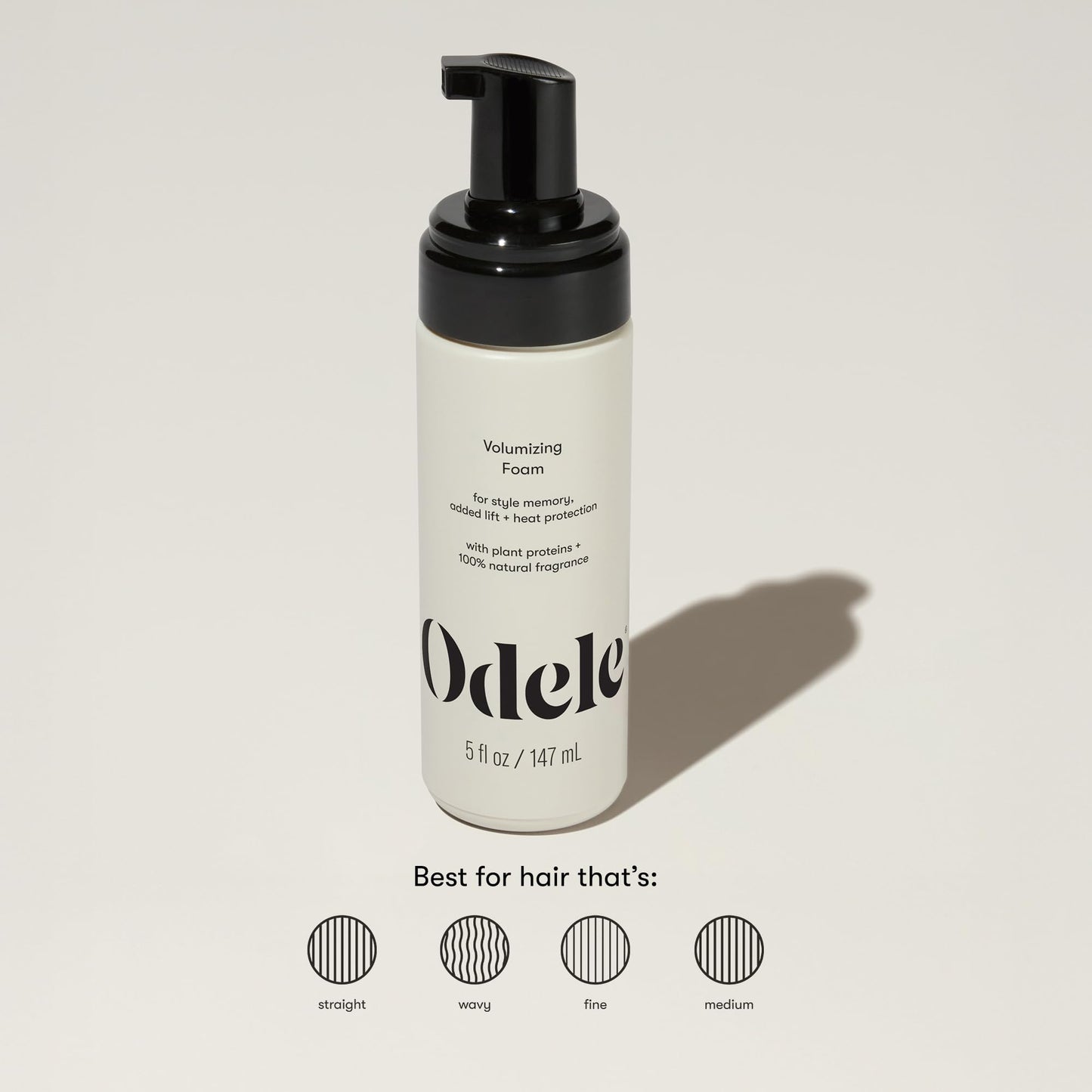 Odele Volumizing Foam Hair Styler for Heat Protection, Added Lift, and Straight to Wavy or Fine to Medium Hair Types, 5 Fl Oz