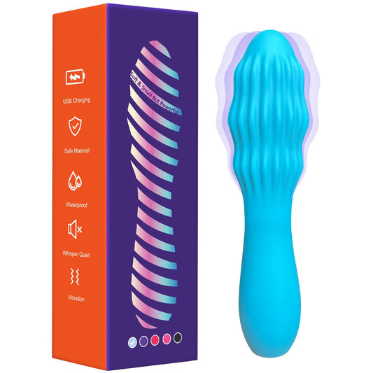 Micro Handheld Massage Device – Compact & Powerful Rechargeable Massager for Back, Leg, Hand Pain Relief – Portable for Travel & Sports Recovery (Blue)