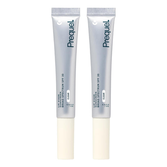 Prequel Skin Lip Visor SPF 30 Mint Lip Balm, Clear Moisturizing Semi-Gloss Sunscreen, Non-Sticky, Daily Use – 2 Pack