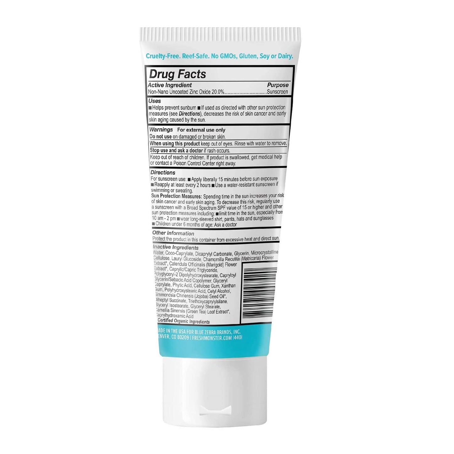 Fresh Monster Daily Kids Sunscreen SPF 30 – Clear Mineral Zinc Oxide, Face & Body, Reef Safe, Hypoallergenic, UVA/UVB Protection