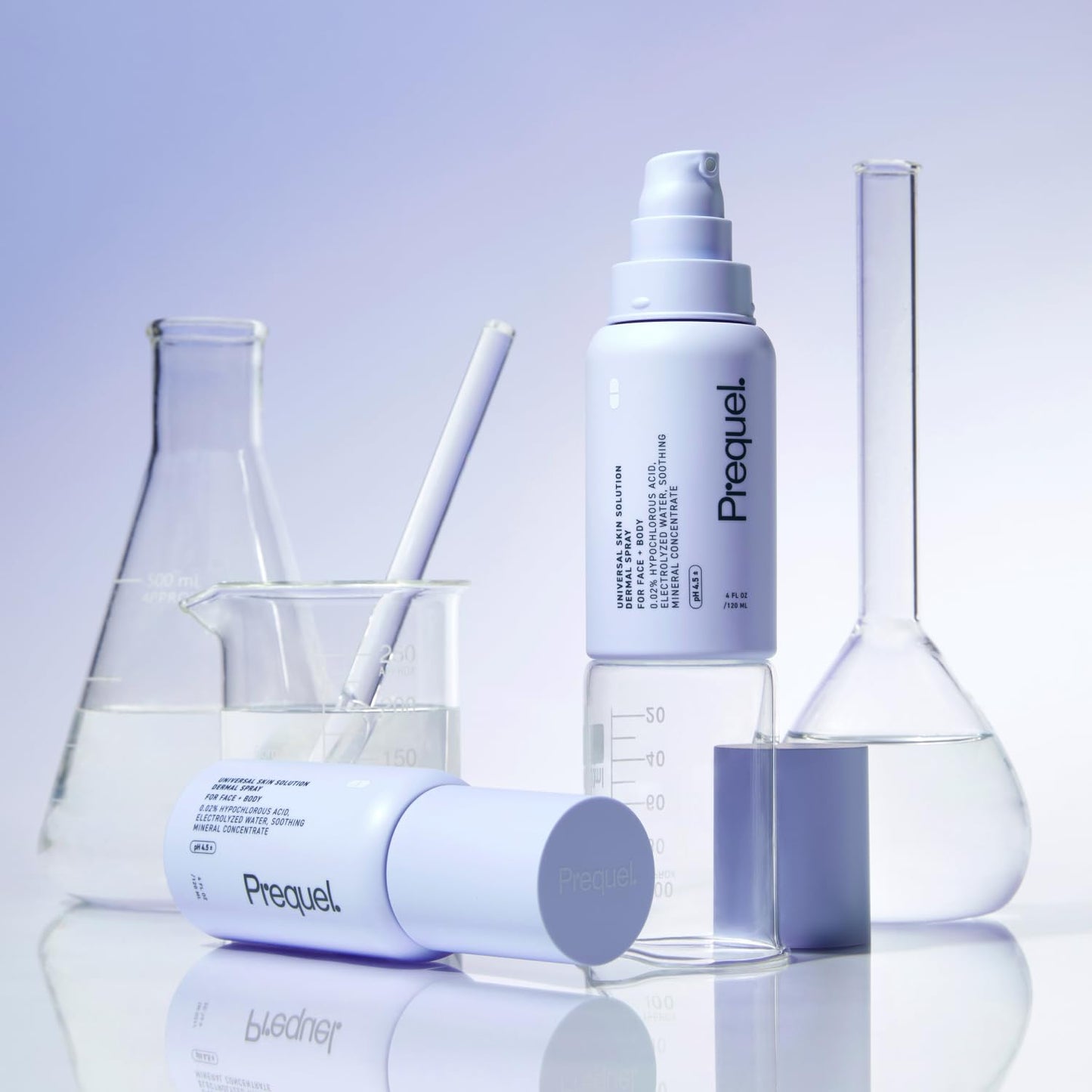 Prequel Skin Universal HOCL Spray – Hypochlorous Acid Facial & Body Cleanser with Electrolyzed Water & Mineral Complex, pH-Stabilized, 4oz