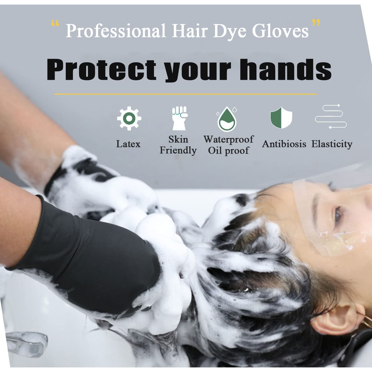 VOVCIG Hair Dye Gloves,Professional Hair Coloring Accessories for Hair Salon Hair Dyeing,2pcs（1 left+1 right）,black