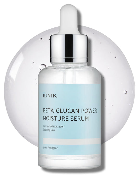 IUNIK Beta-Glucan Power Deep Moisture Serum – Vegan, Intense Hydration, Mushroom & Yeast Extracts for Dry, Mature, Sensitive Skin