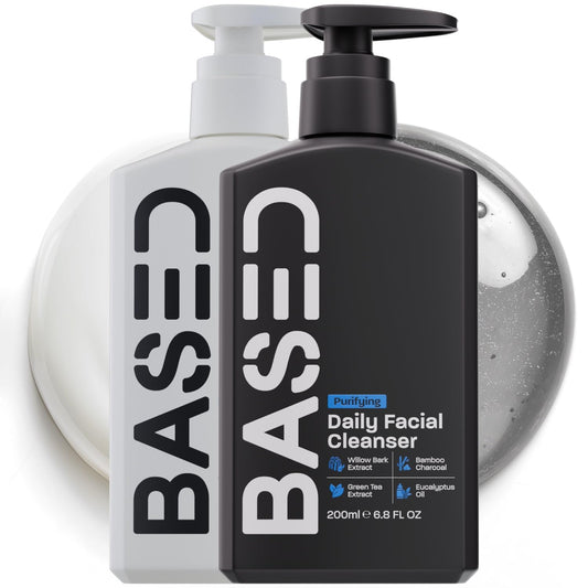 BASED Daily Skincare Duo – Purifying Face Wash & Restoring Moisturizer for All Skin Types | Hormone Safe, Clean Ingredients, Zero Endocrine Disruptors
