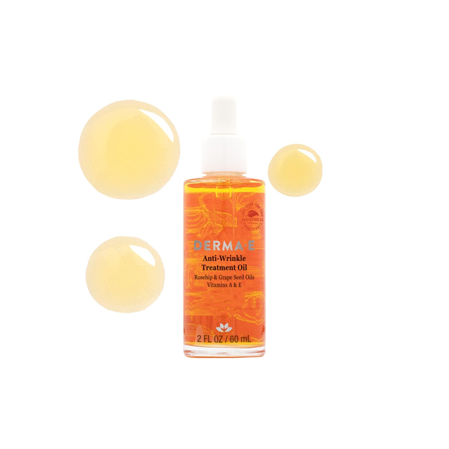 DERMA E Anti-Wrinkle Treatment Oil – Vitamin A & E Face Oil, Fragrance-Free Anti-Aging Moisturizer for Youthful Skin, 2 oz