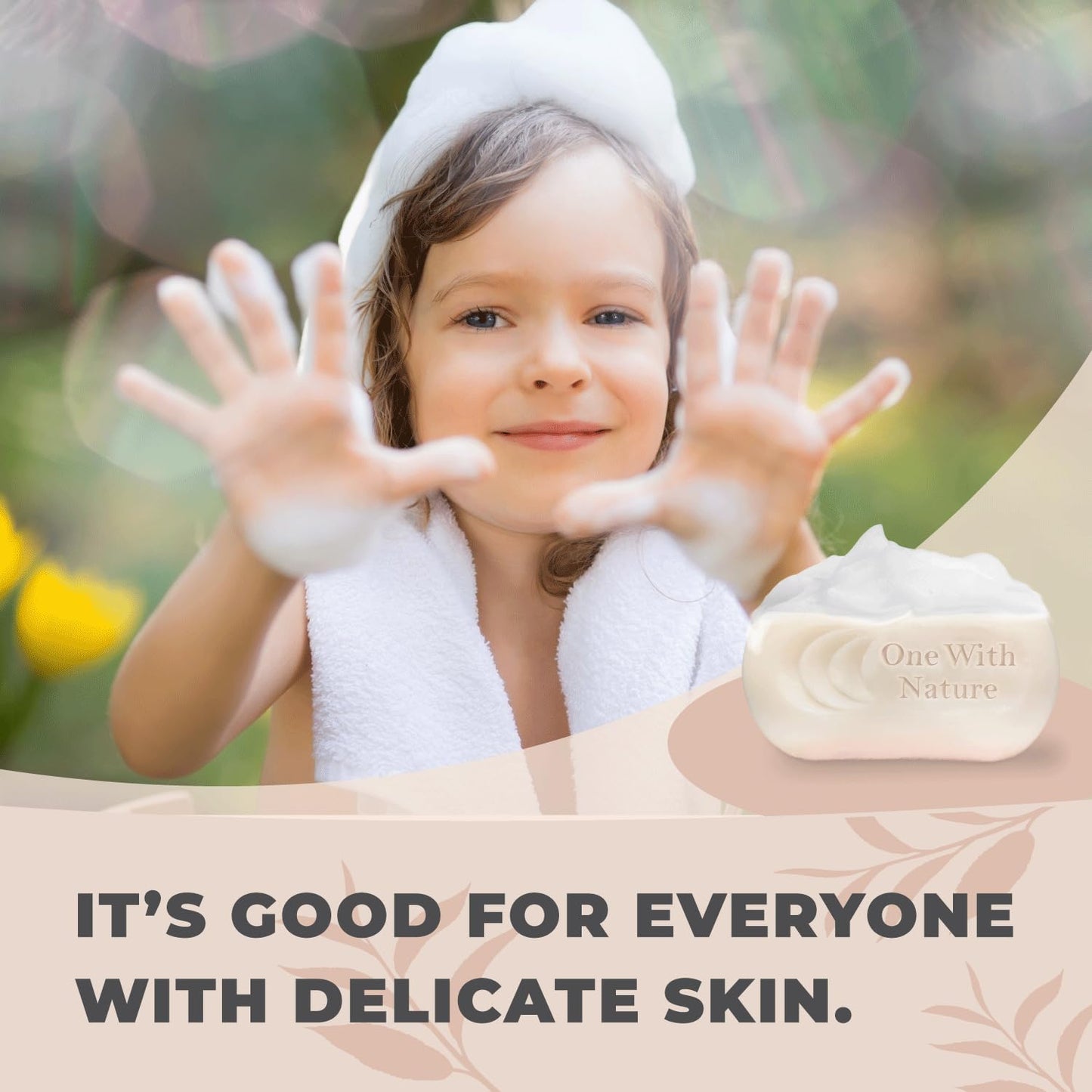 One With Nature Feminine Cleansing Bar 3-Pack (3.5 oz) – Fragrance-Free, with Probiotics, ACV, Oatmeal & Omega Fatty Acids – Gentle Face & Body Soap