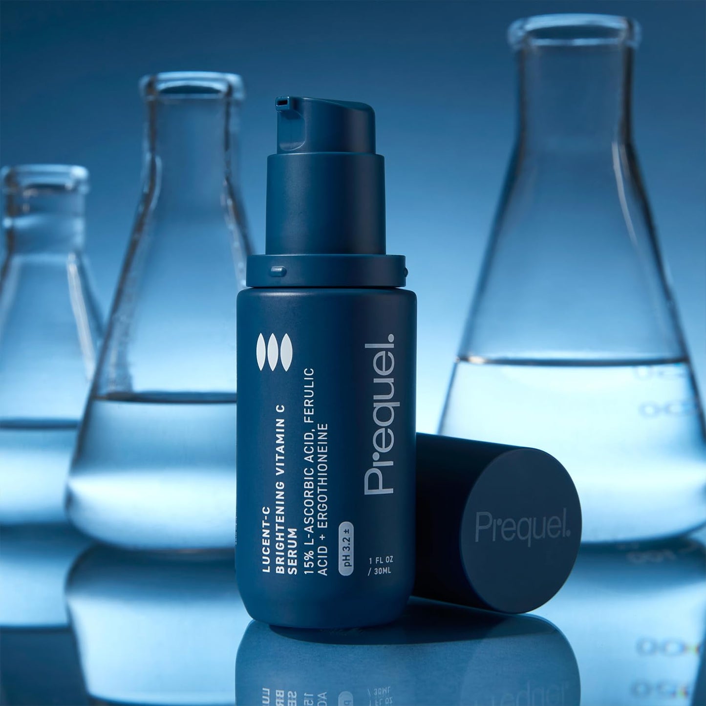 Prequel Skin Lucent-C Vitamin C Serum for Face – L-Ascorbic Acid, Ferulic Acid & Niacinamide for Luminous, Firm Skin, 1oz Pump