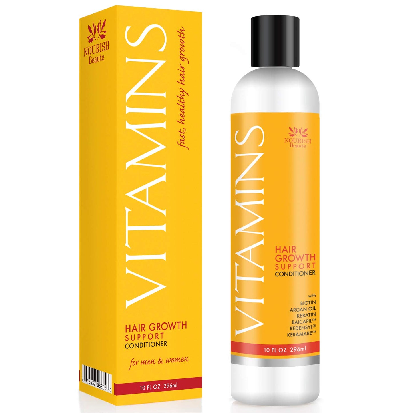 Nourish Beaute Hair Growth Conditioner with Biotin & DHT Blockers – Promotes Regrowth, Volume & Thickness for Men & Women, 1 Pack