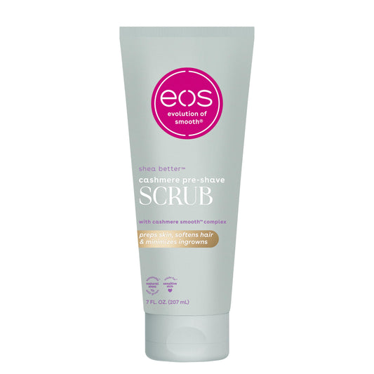 eos Cashmere Skin Collection Pre-Shave Scrub- Vanilla Cashmere Scented, Exfoliating Body Scrub, 7 fl oz