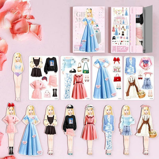 Magnetic Princess Dress Up Paper Dolls for Girls 4-7, Pretend Play Toy Set with Magnet Clothes & Puzzles, Birthday Gift 2025
