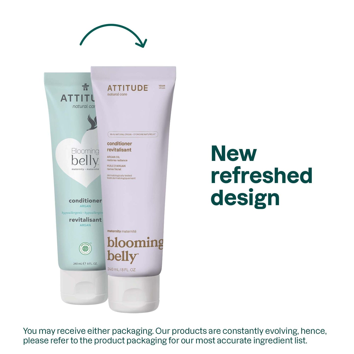 ATTITUDE Pregnancy Conditioner, Dermatologically Tested, Plant and Mineral-Based, Vegan Maternity Products, Argan Oil, 8 Fl Oz