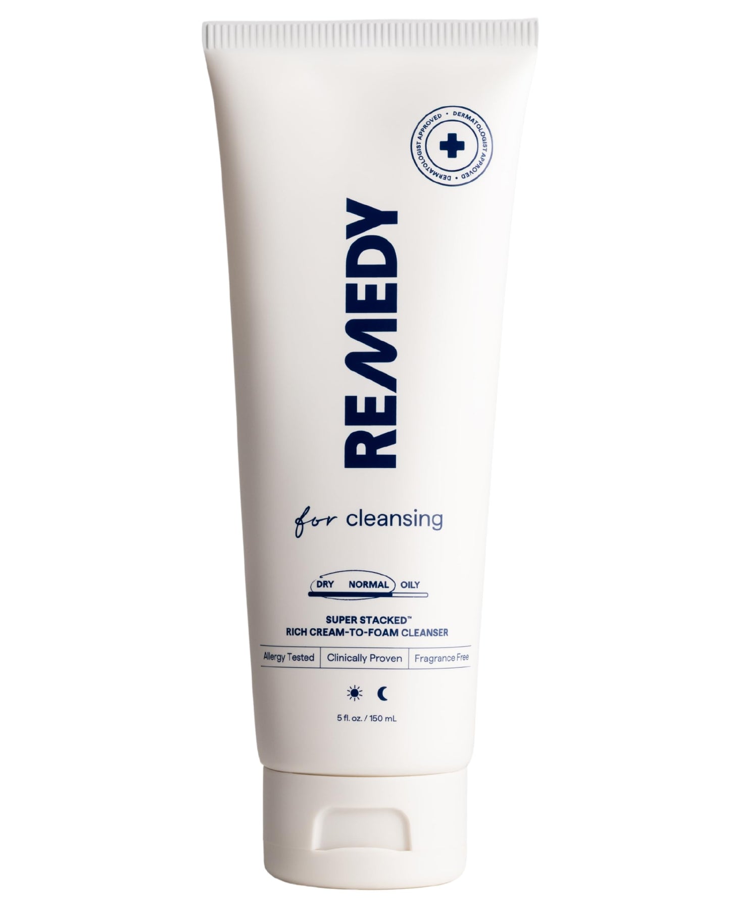 Remedy for Rich Cream Cleansing Face Wash - Cream-to-Foam Cleanser for Dry to Normal Skin, Hydrating & Gentle Formula by Dr. Shah, 5 fl oz