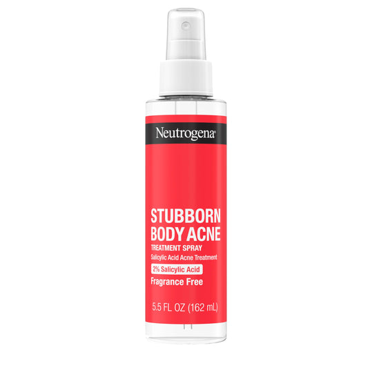 Neutrogena Body Acne Spray, 2% Salicylic Acid, Fragrance-Free, Clears & Prevents Chest & Back Breakouts, 5.5 fl. oz