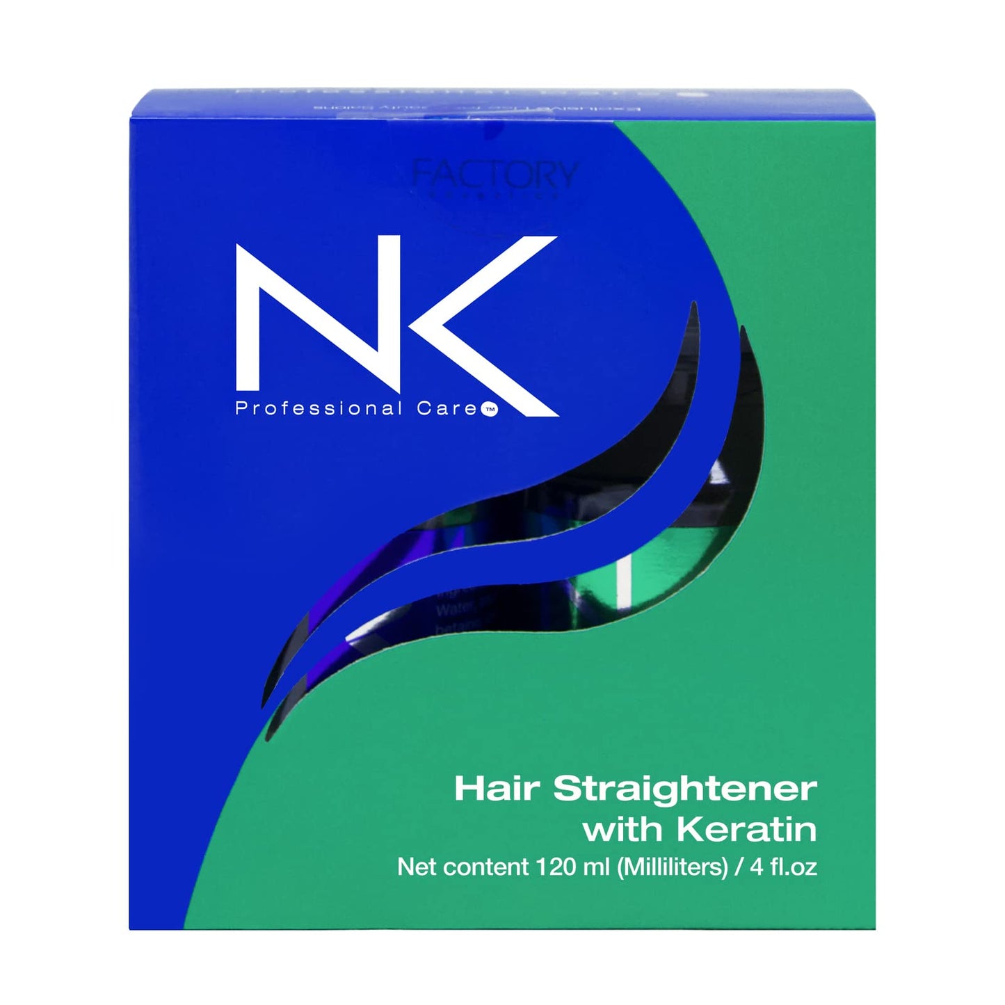 NK Hair Straightening Treatment with Keratin - 2-Step Nourishing, Reconstructing and Smoothing Formula for All Hair Types, 60ml (4oz)