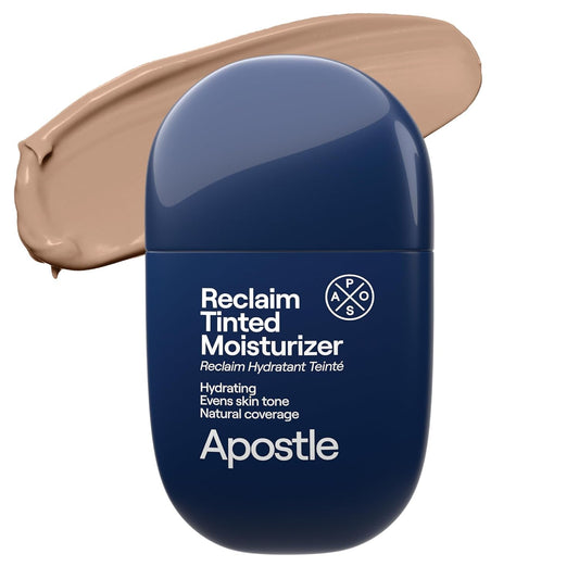 APOSTLE Reclaim Tinted Moisturizer for Men – Niacinamide, Vitamin E, Squalane, Hyaluronic Acid, Hydrates & Evens Skin Tone, 1 fl oz