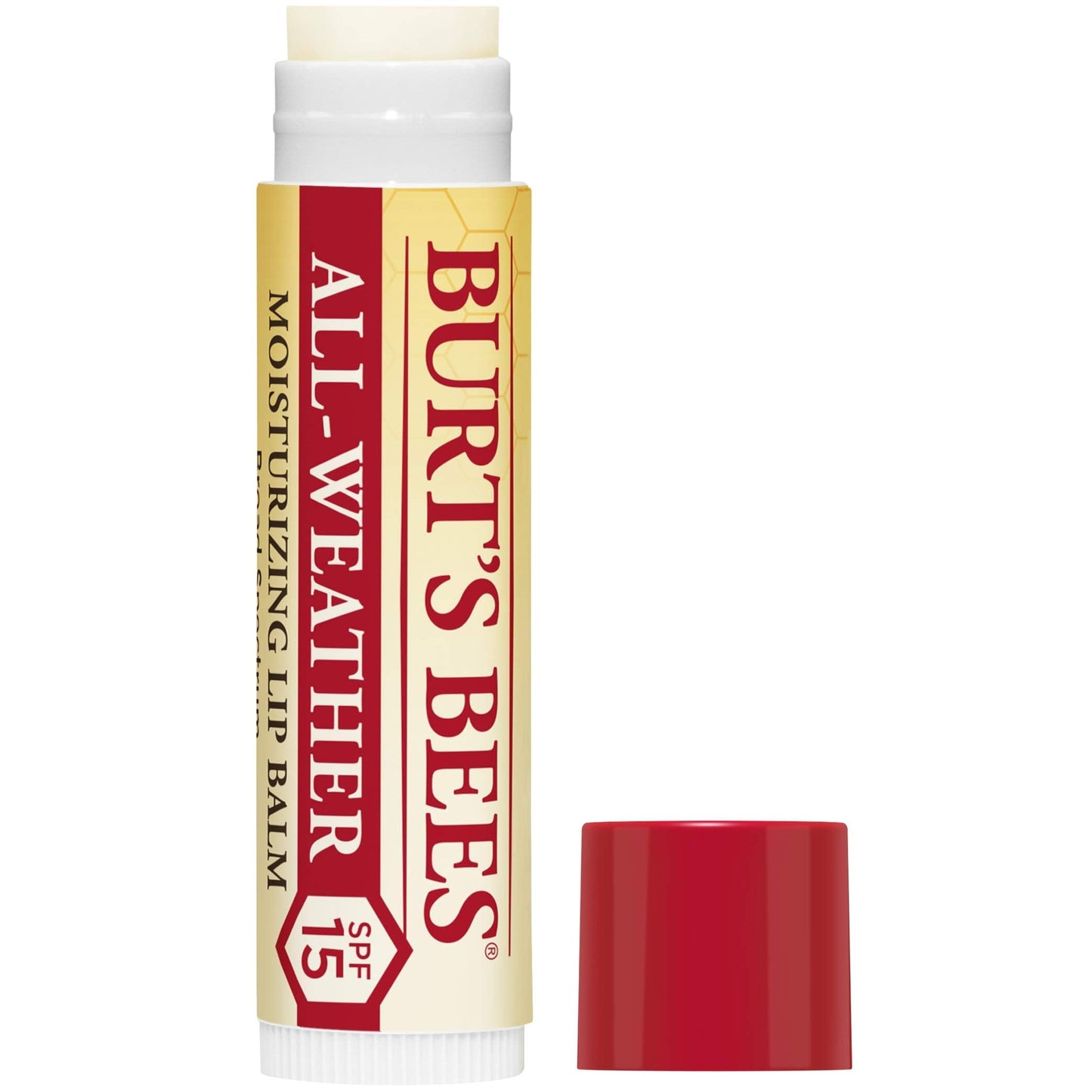 Burt's Bees All Weather SPF 15 Lip Balm, Water-Resistant Lip Moisturizer, Tint-Free, Natural Conditioning Treatment, 2 Tubes, 0.15 oz.