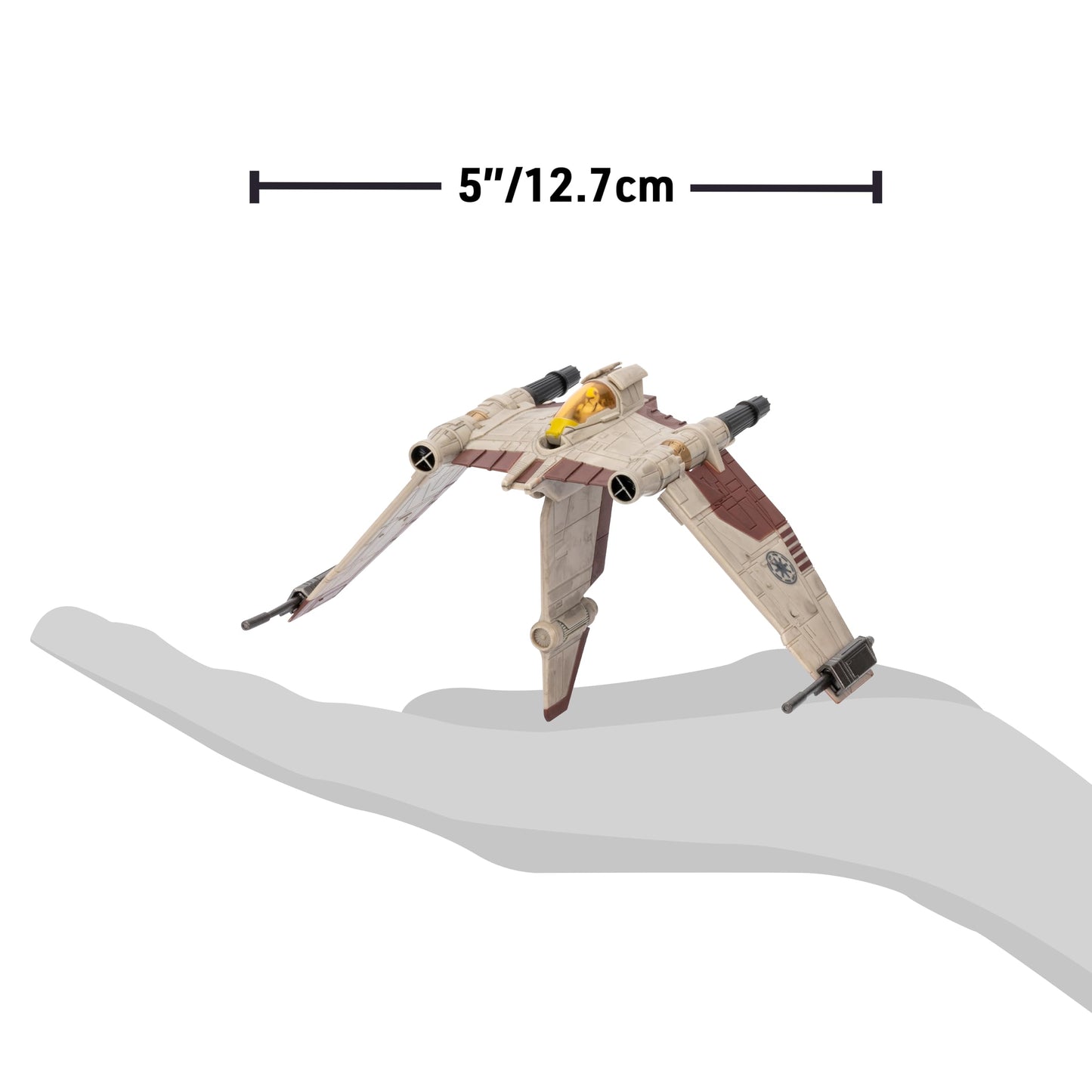 Star Wars Micro Galaxy Squadron V-19 Torrent Starfighter - 5-Inch Vehicle with Folding Wings and Tail Fin Plus 1-Inch Micro Figure Accessory