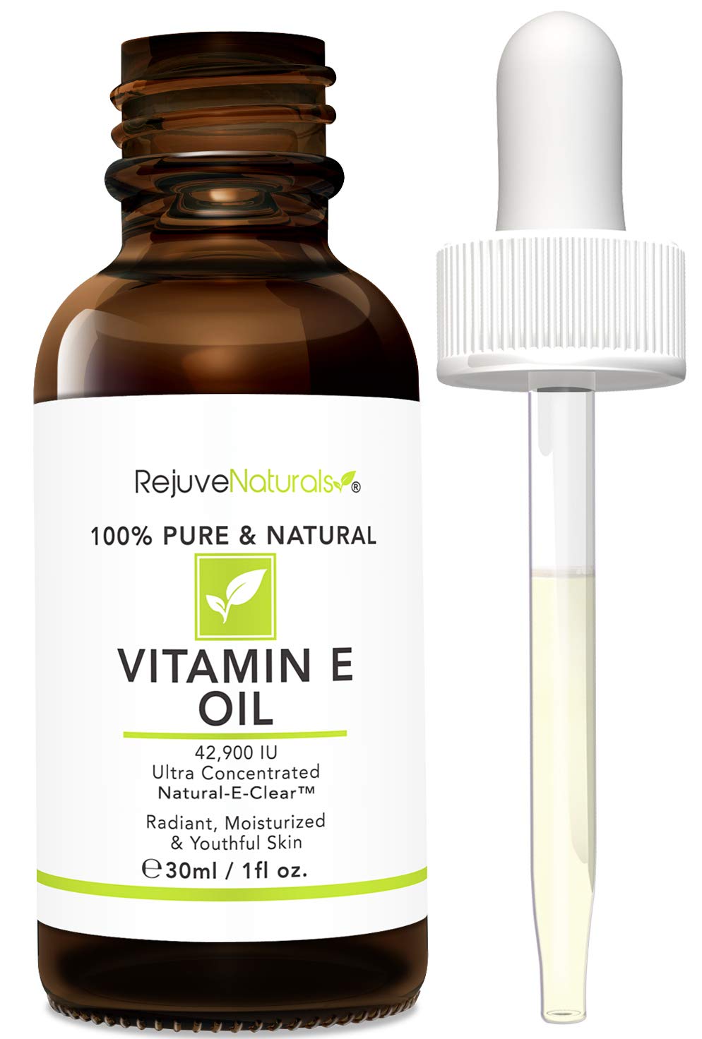 Vitamin E Oil 100% Pure & Natural 42,900 IU – Repair Dry Skin, Scars, Acne, Age Spots & Wrinkles, Boost Collagen for Youthful Glow
