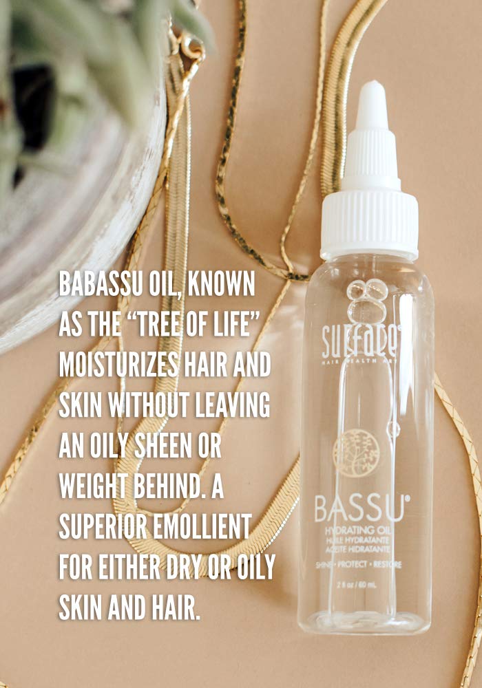 Surface Hair - Bassu Moisture Hydrating Oil- Restore, Moisturize, Detangle & Soften - 8 fl oz