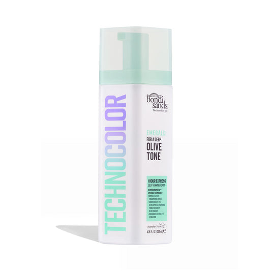 Bondi Sands Technocolor Emerald 1 Hour Express Self Tanning Foam|Best for Medium Skin Tones Looking to Achieve a Deep, Olive Toned Tan|6.76 fl. oz.