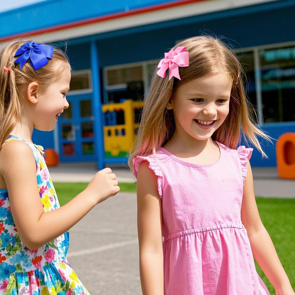 40Piece 3 Inch Boutique Grosgrain Ribbon Pinwheel Hair Bows Alligator Clips For Girls Babies Toddlers Accessories Teens In Pairs