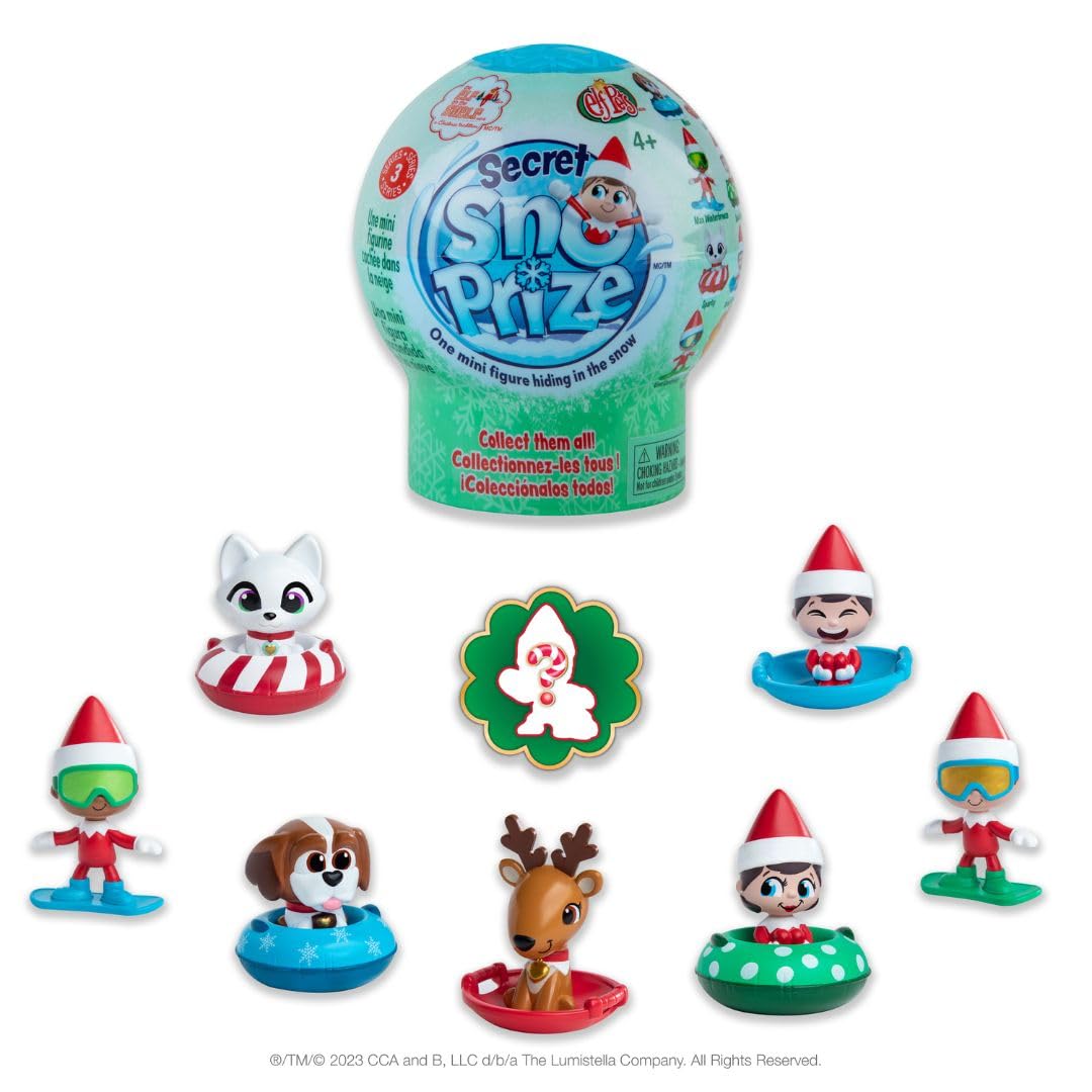The Elf on the Shelf Secret SnoPrize - Collect one of Eight Mystery mini Figures. Includes Magical Snow Packet!