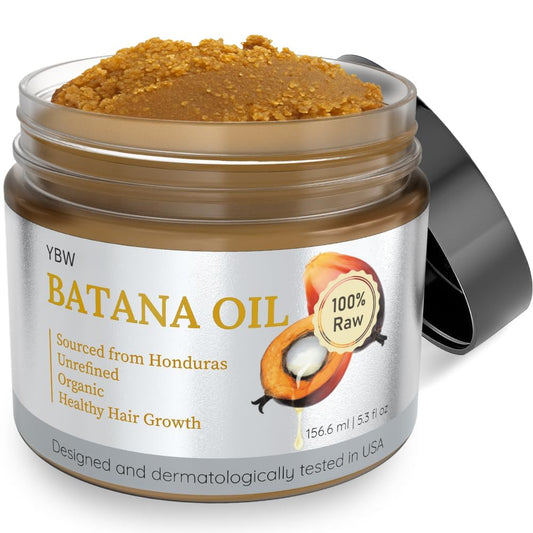 YBW 100% Pure Batana Oil from Honduras – Dr. Sebi Inspired Organic Hair Growth Oil & Paste – Strengthens, Thickens & Prevents Hair Loss for Men & Women