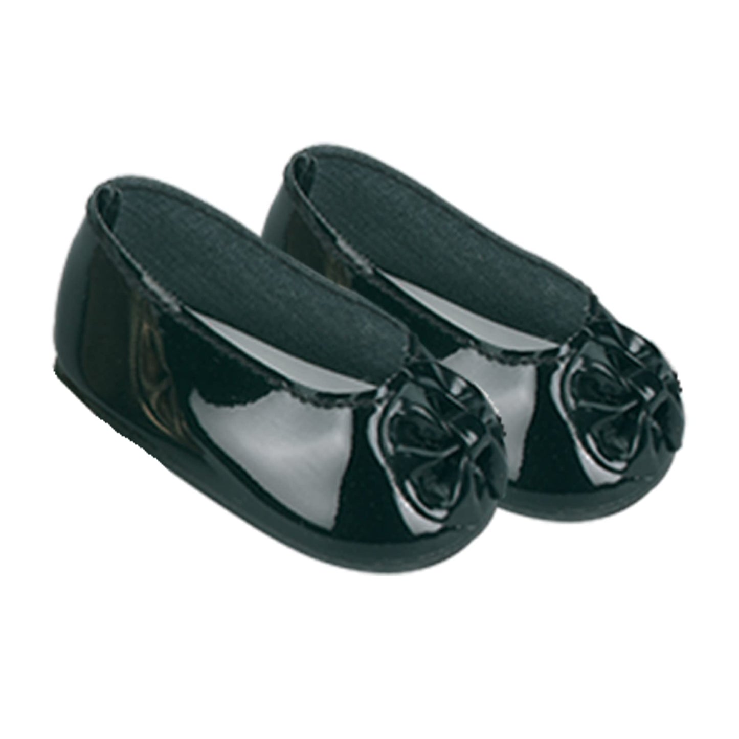 Sophia's Faux Patent Leather Dress Shoes with Upper Bow Detail for 18 Inch Dolls, Black