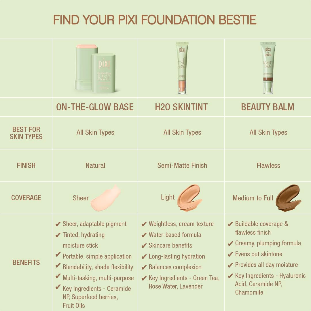 Pixi Beauty On-the-Glow Base| Tinted Moisturizer Foundation Stick | Fair: Very fair, warm shade| 0.6 oz / 19g