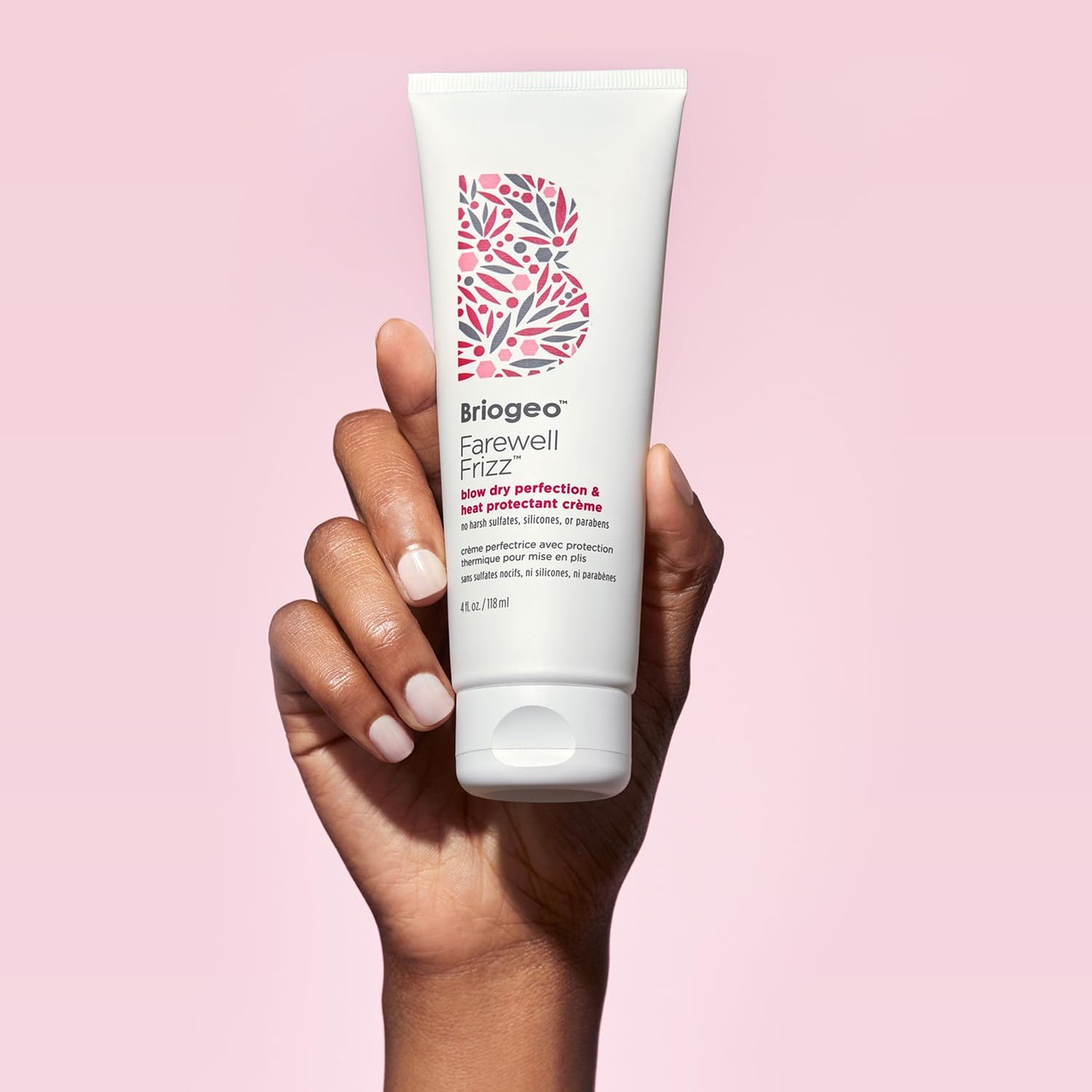 Briogeo Farewell Frizz Blow Dry Perfection & Heat Protectant Crème – Anti-Frizz Hair Cream with Argan Oil, Smooths & Protects, Vegan, 2 fl oz