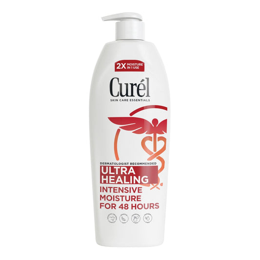 Curel Ultra Healing Fragrance-Free Lotion – Extra-Dry Skin Moisturizer, Dermatologist Recommended, Sensitive Skin, Paraben & Cruelty-Free, 20 oz