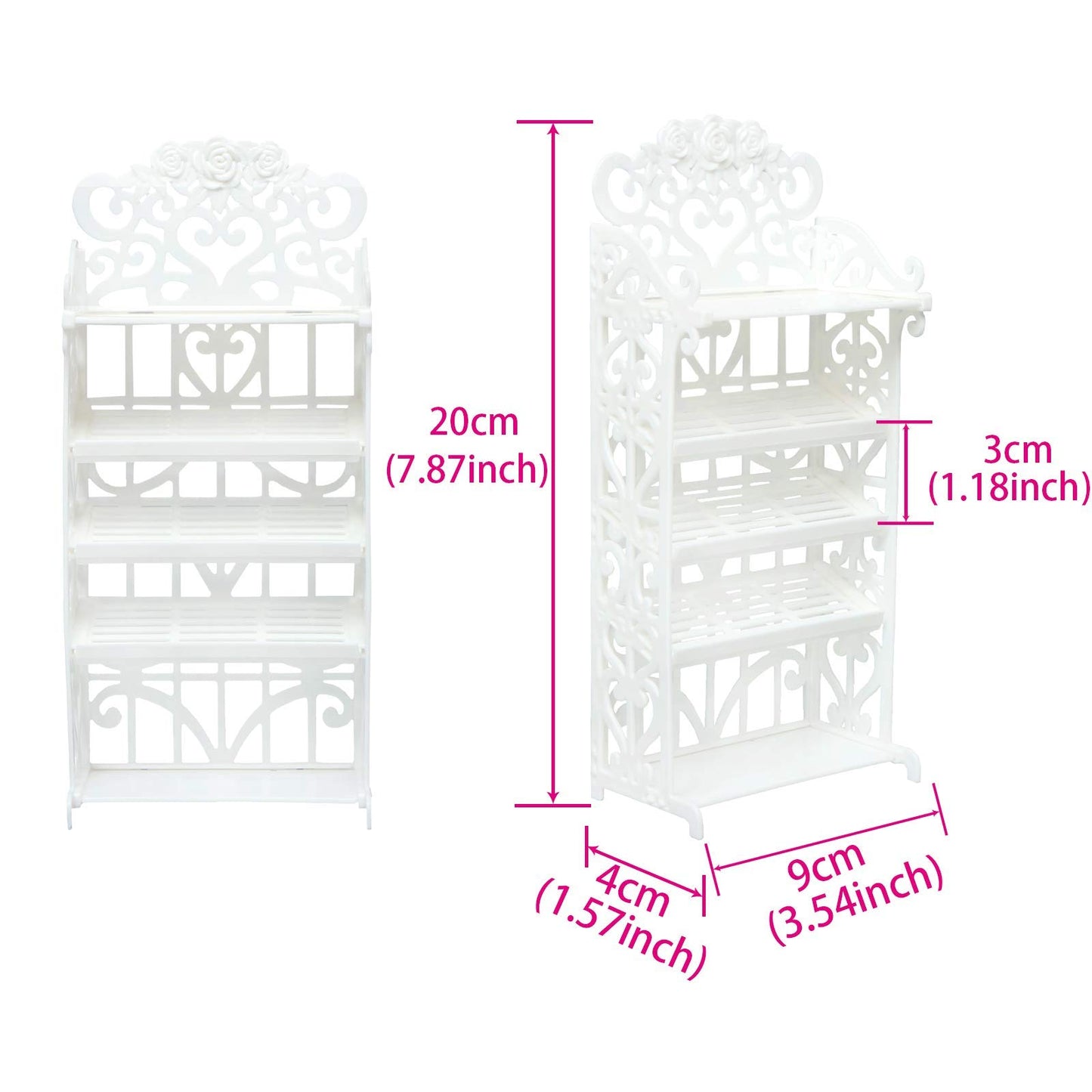 BJDBUS 1 Doll Shoes Rack Shelf + 20 Pairs Shoes Set Accessories High Heel Boots Sandals Assorted Furniture for 11.5 Inch Girl Doll