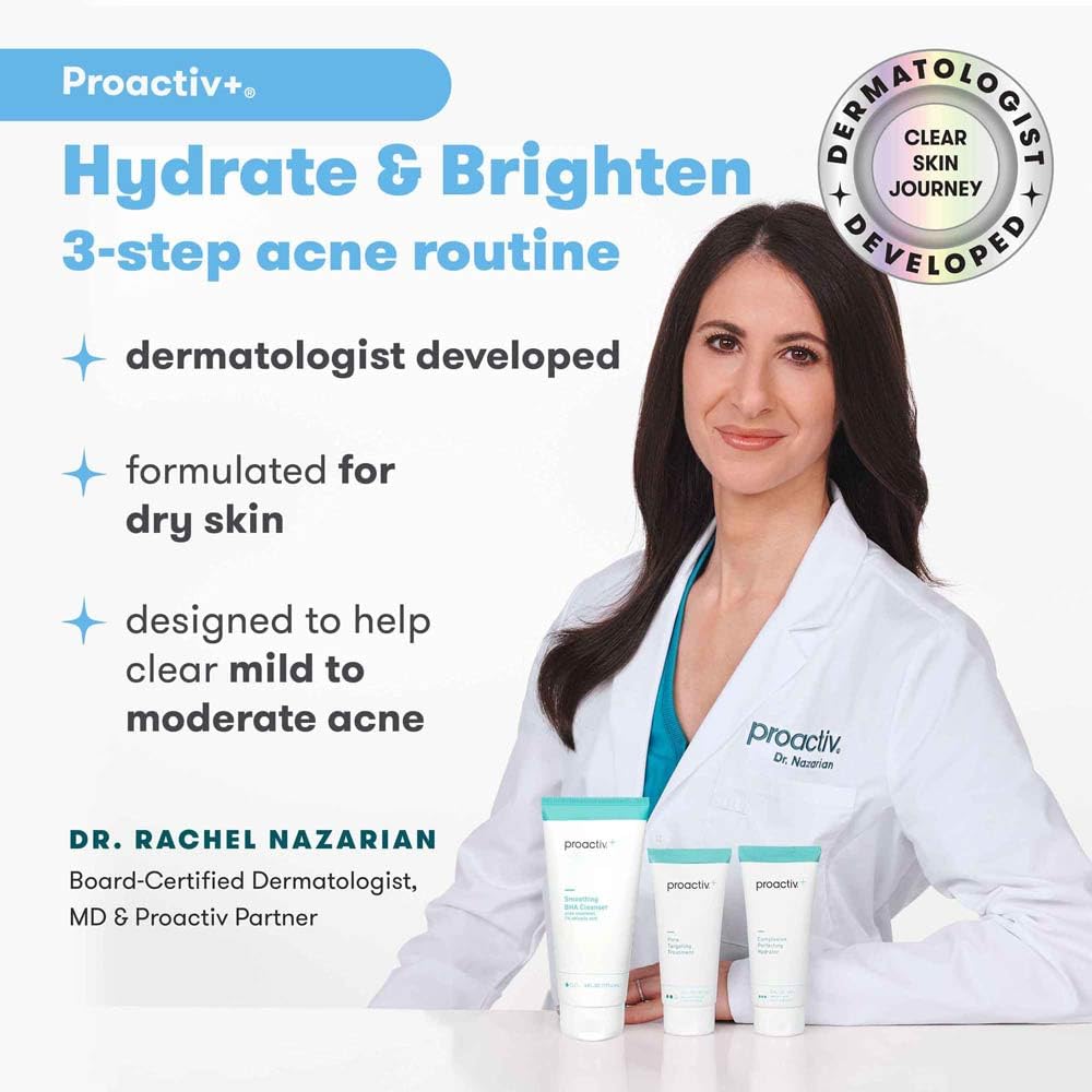 Proactiv+ 3-Step Advanced Acne Skincare Kit – Salicylic Acid Wash, Benzoyl Peroxide Treatment & Moisturizer, 30-Day Set